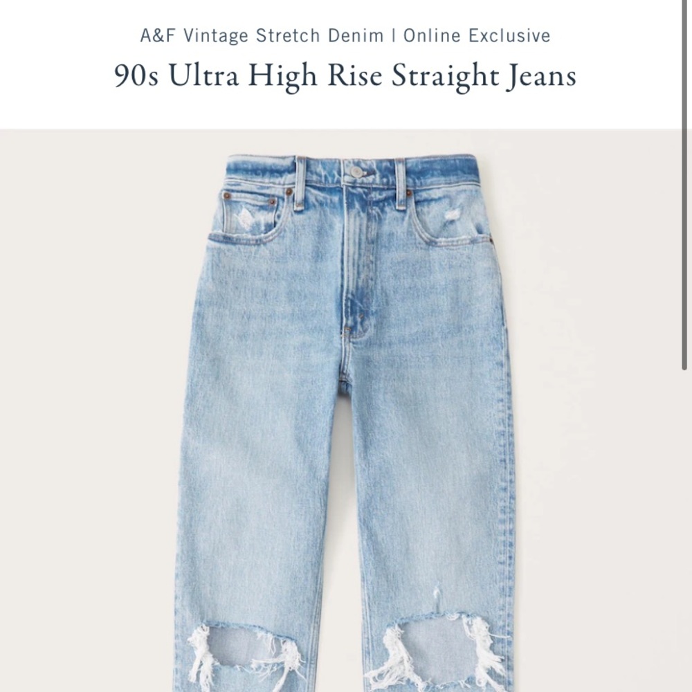 Abercrombie “90’s Straight Ultra High Rise” 26 S